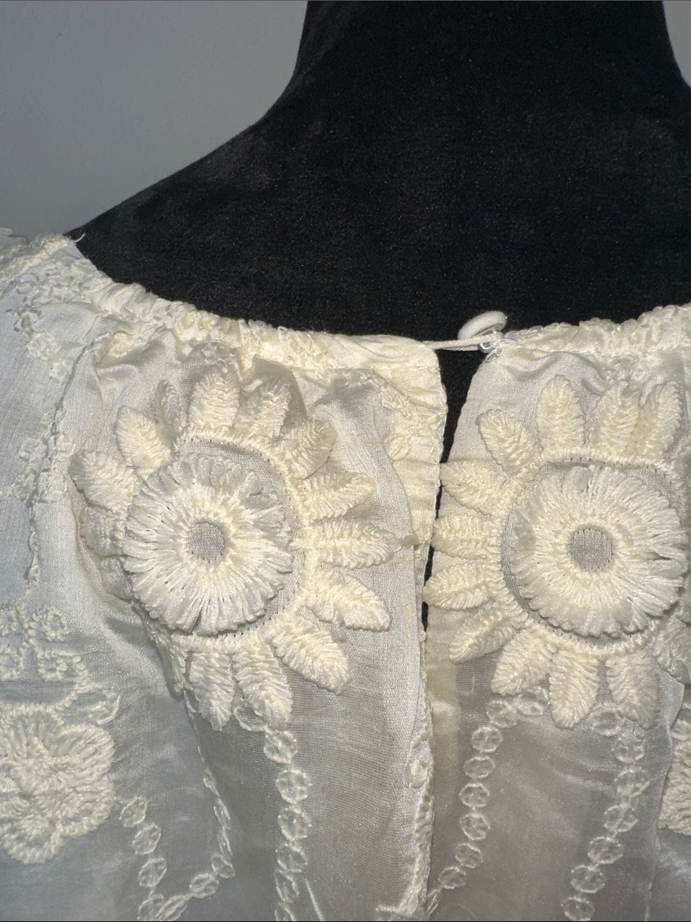 Cream Embroidered Peasant Tunic Top - Picture 6 of 11